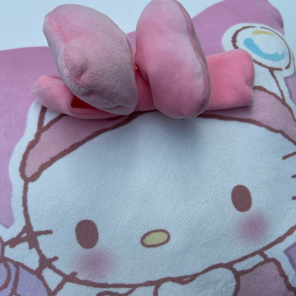 Sanrio Hello Kitty And Charmmy Kitty Pink Plush Pillow | Cute Kawaii Decorations - Picture 3 of 7